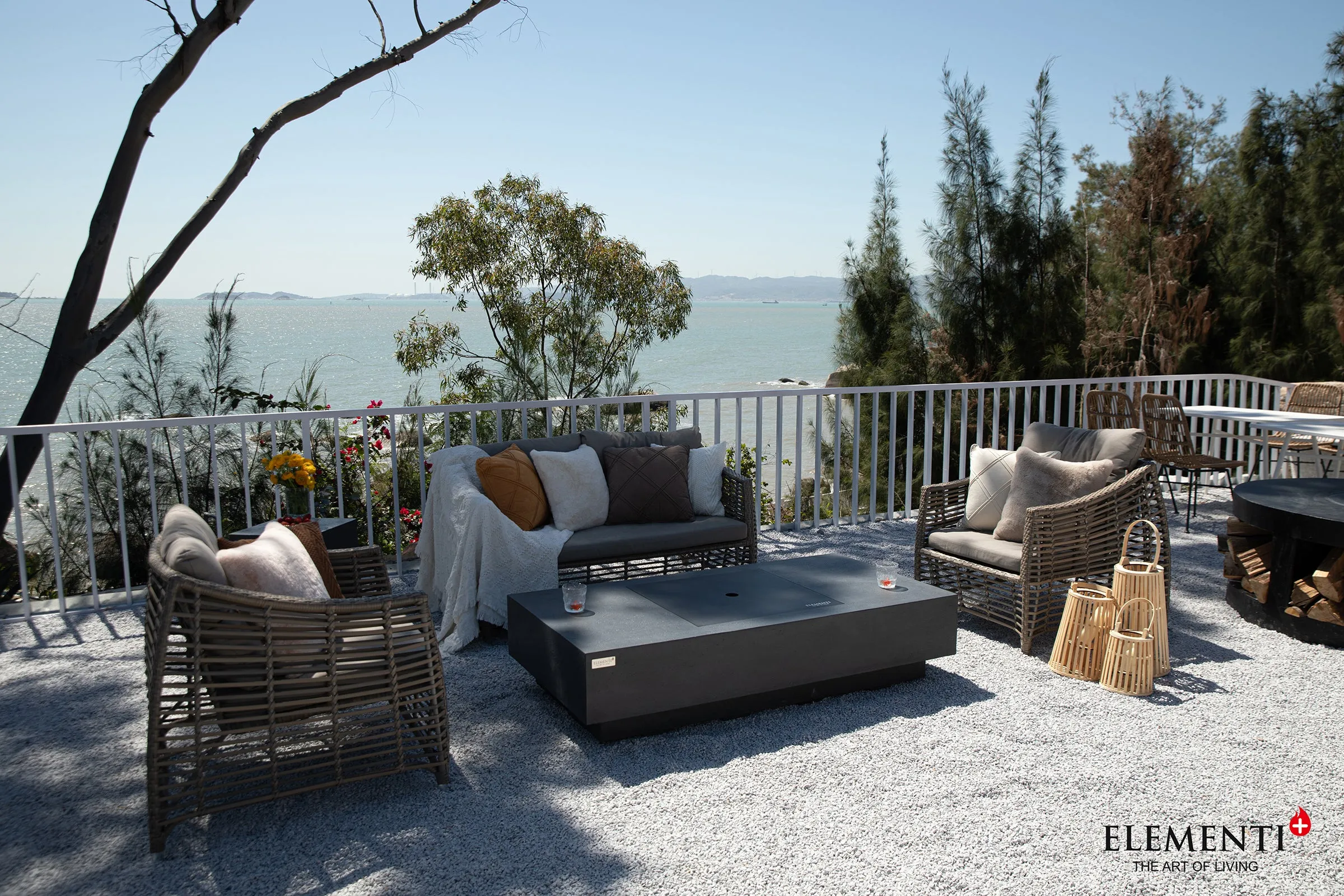 Elementi Plus OFG416DG Cannes Concrete Outdoor Fire Table
