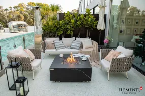 Elementi Plus OFP103BB Sofia Marble Porcelain Outdoor Fire Table