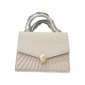 Fan-Pleated Handbag with Serpent Clasp