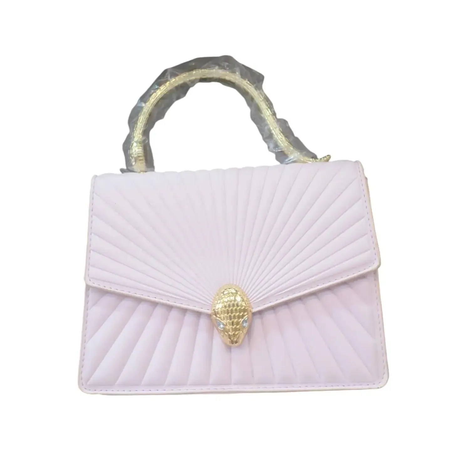 Fan-Pleated Handbag with Serpent Clasp