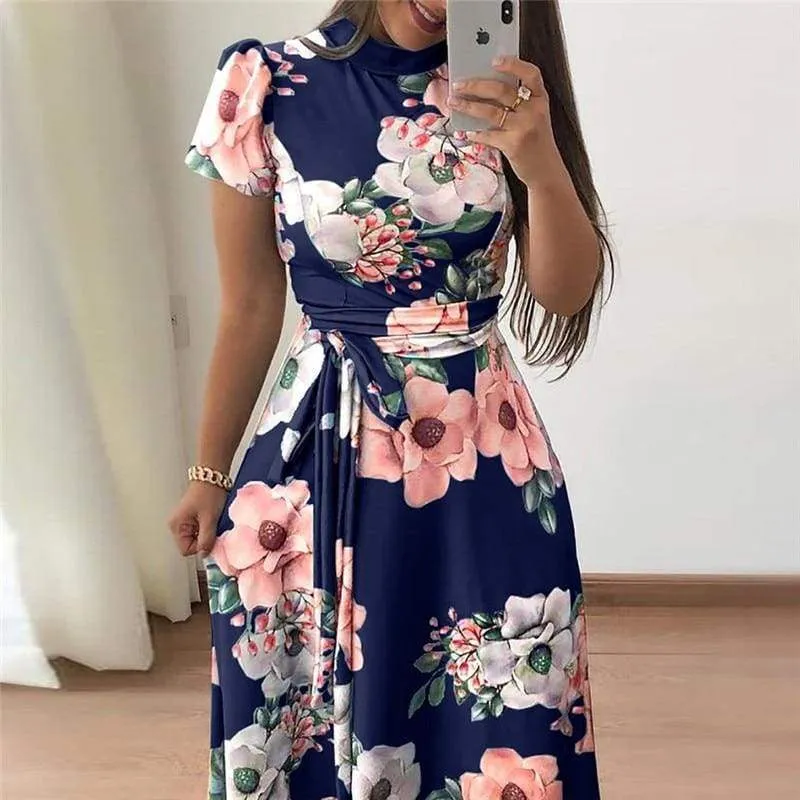 FashionSierra - Women Summer Dress Turtleneck Bandage Elegant Dresses