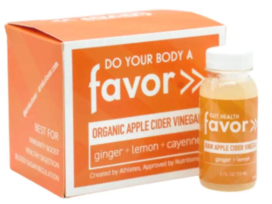 Favor Wellness - Apple Cider Vinegar and Ginger Lemon Cayenne - 12/ 2 oz btl