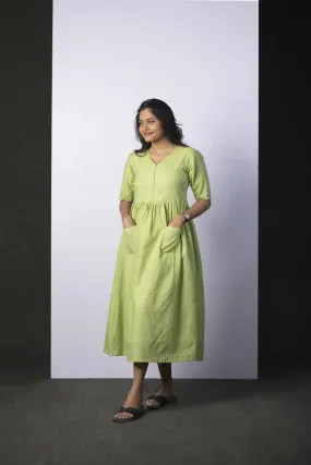 Fresh Lime Gingham Maternity Feeding Dress
