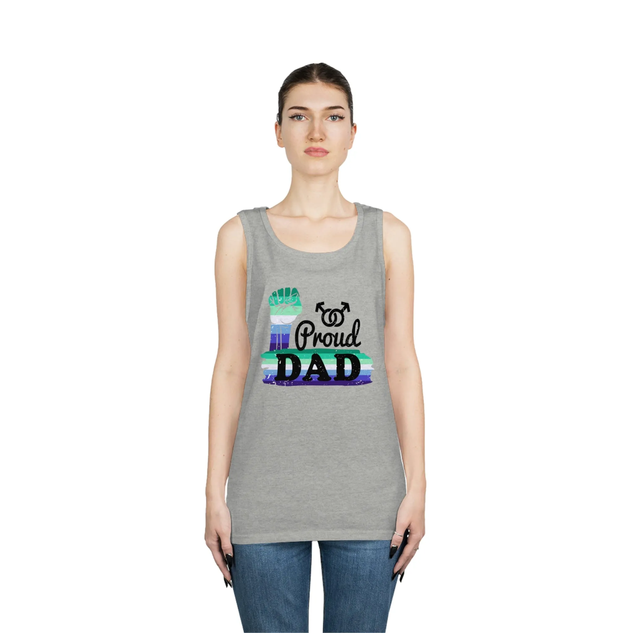 Gay Pride Tank Top Unisex Size - Proud Dad