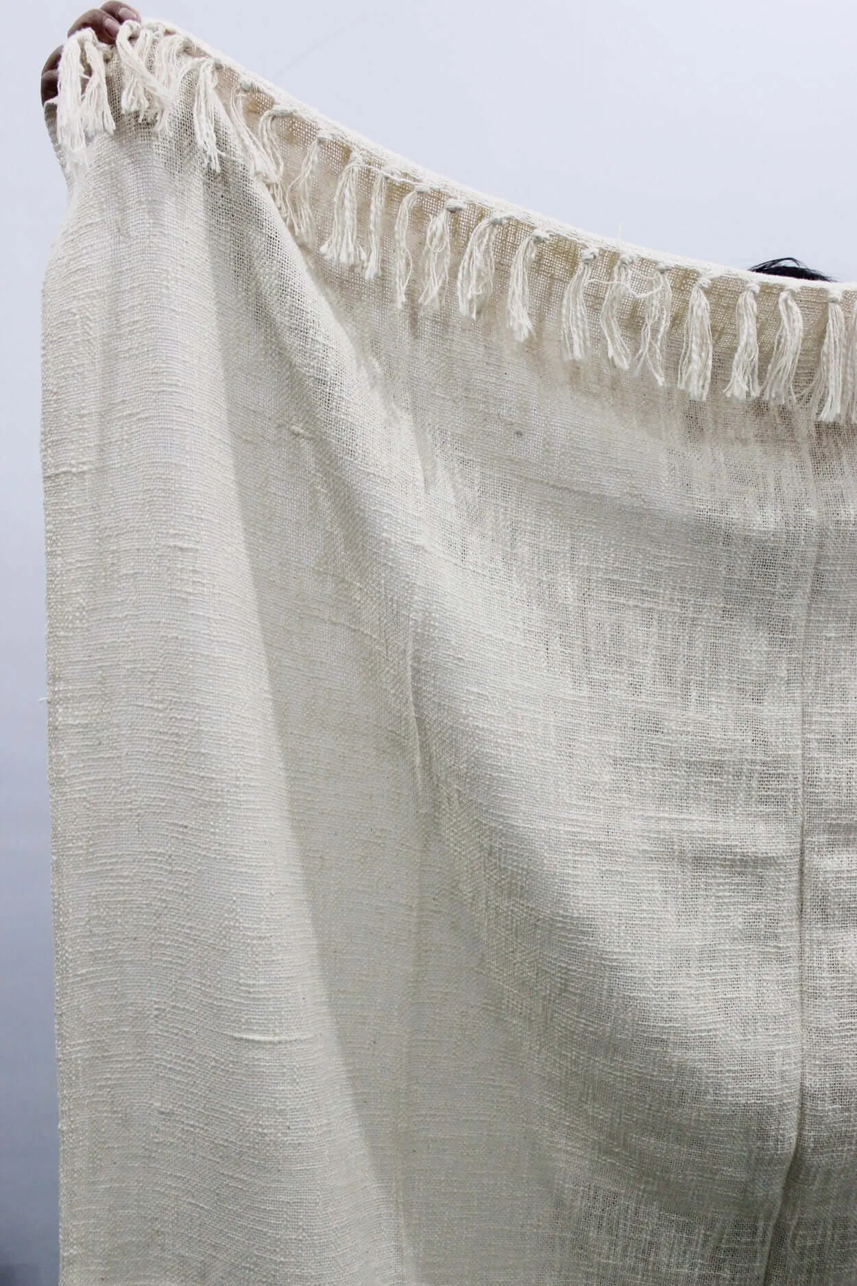 Hand-Loomed Cotton Sofa Throw Size  72 x 52 Inches 100%Cotton Throw Blanket with Tassels Bohemian Style Home Décor