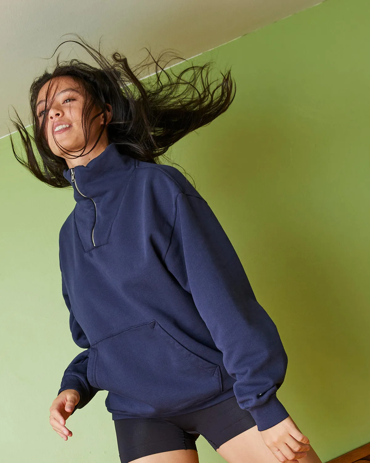 Haus Organic Cotton Fleece Quarter Zip Pullover - Final Sale