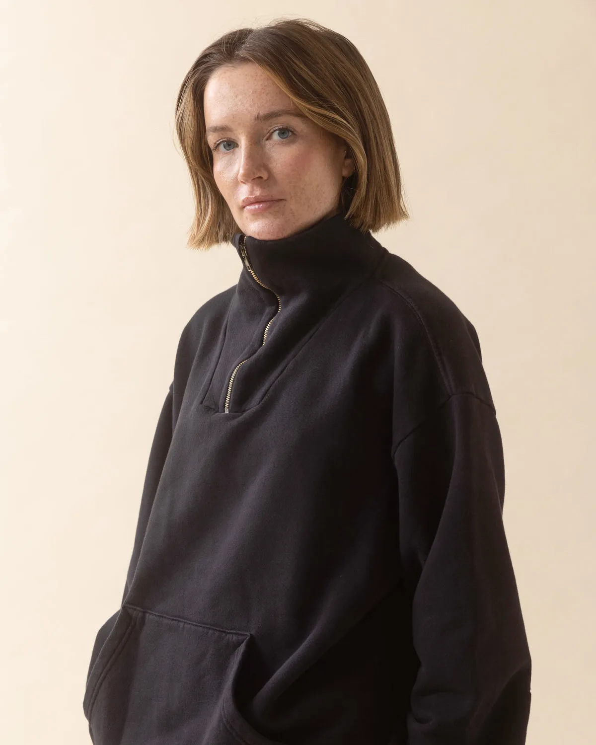 Haus Organic Cotton Fleece Quarter Zip Pullover - Final Sale