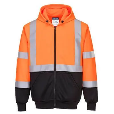 Hi-Vis Two-Tone Zipped Hoodie - All Sizes