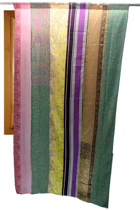 Indian Old Silk Sari Saree boho theme curtains drapes window curtains bohemian decor