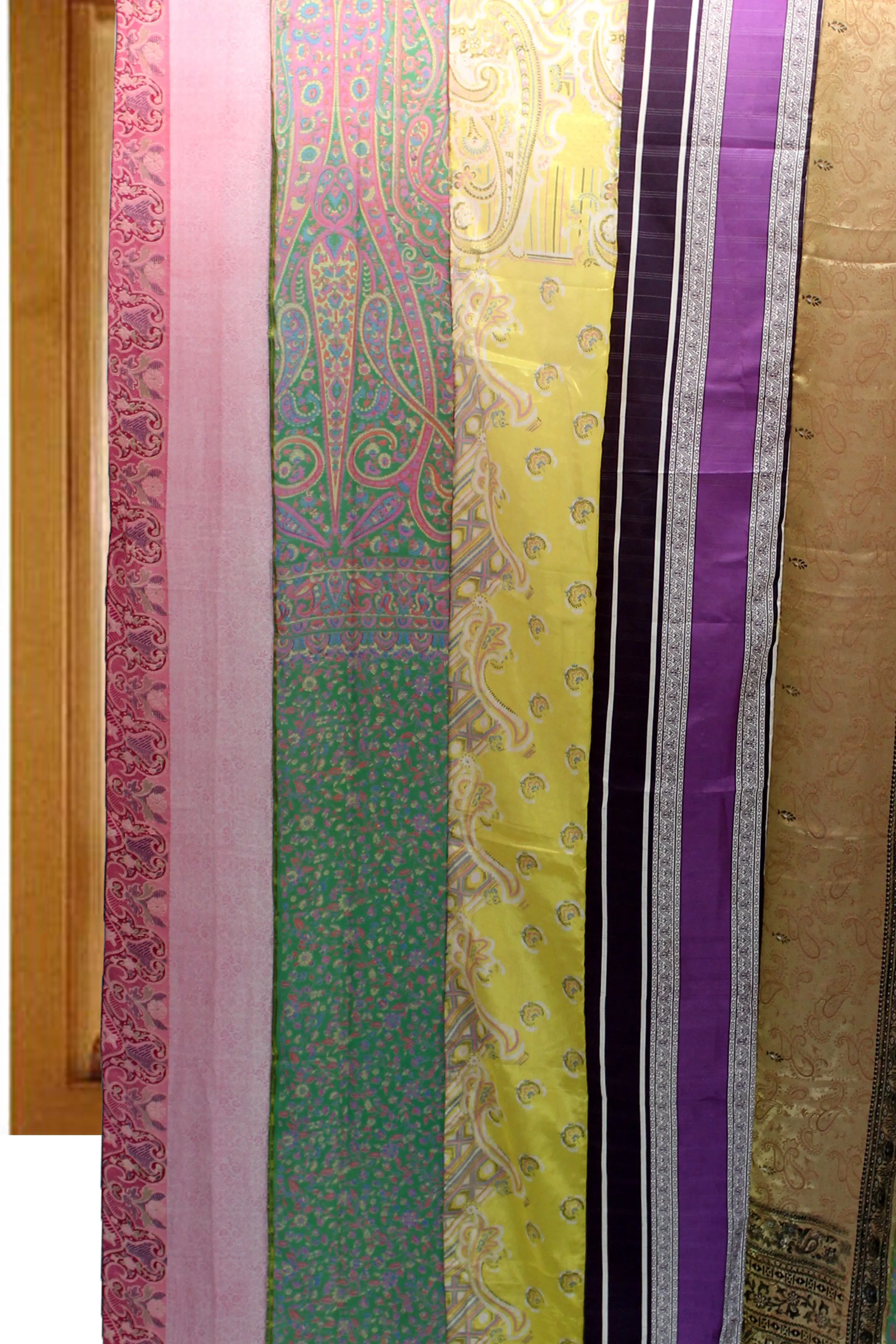 Indian Old Silk Sari Saree boho theme curtains drapes window curtains bohemian decor