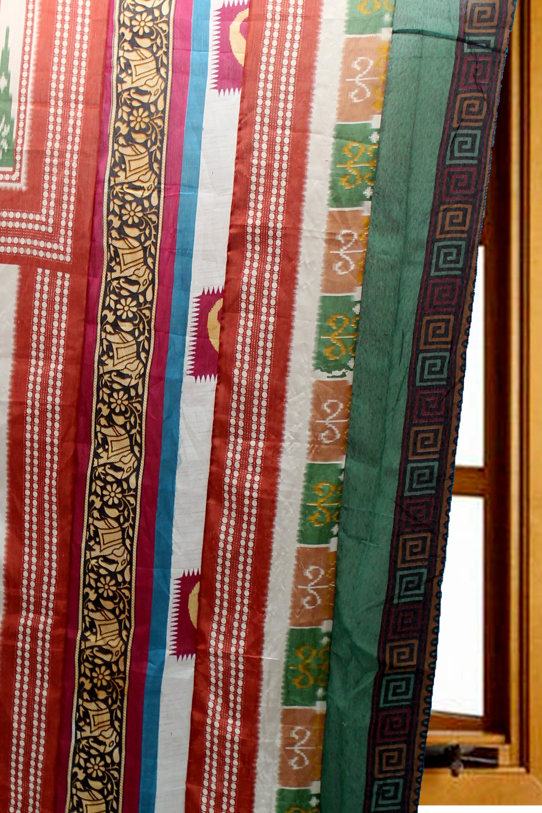 Indian Old Silk Sari Saree boho theme curtains drapes window curtains bohemian decor