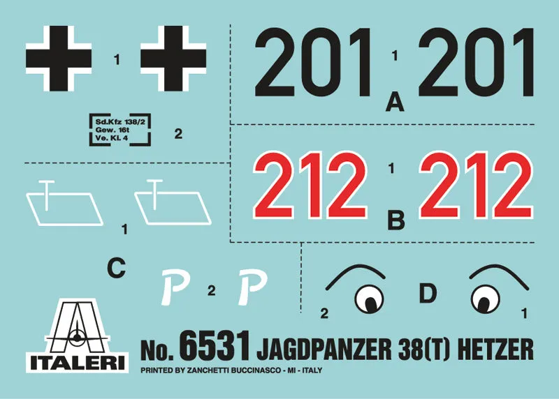 Italeri Military 1/35 Jagdpanzer 38(T) Hetzer Tank Kit
