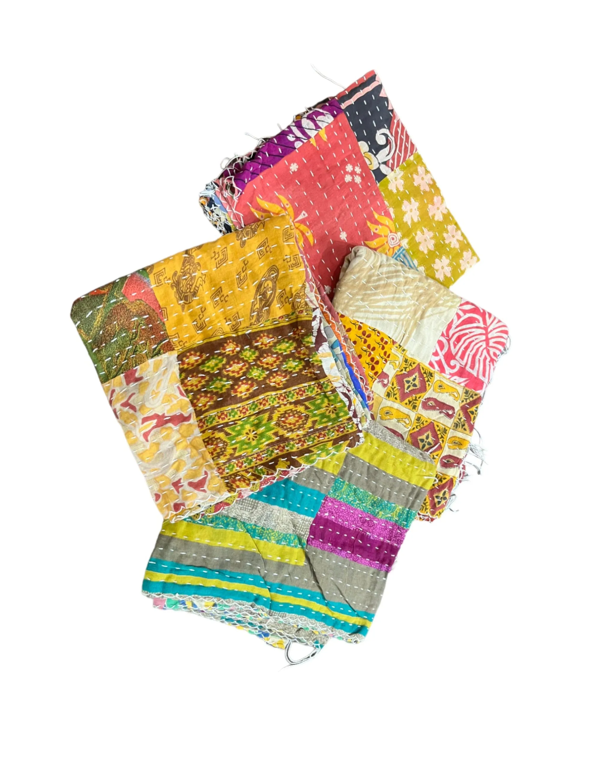 Kantha 100%cotton vintage scarf wrap sari scarf reversible stole Women Fashion Accessories