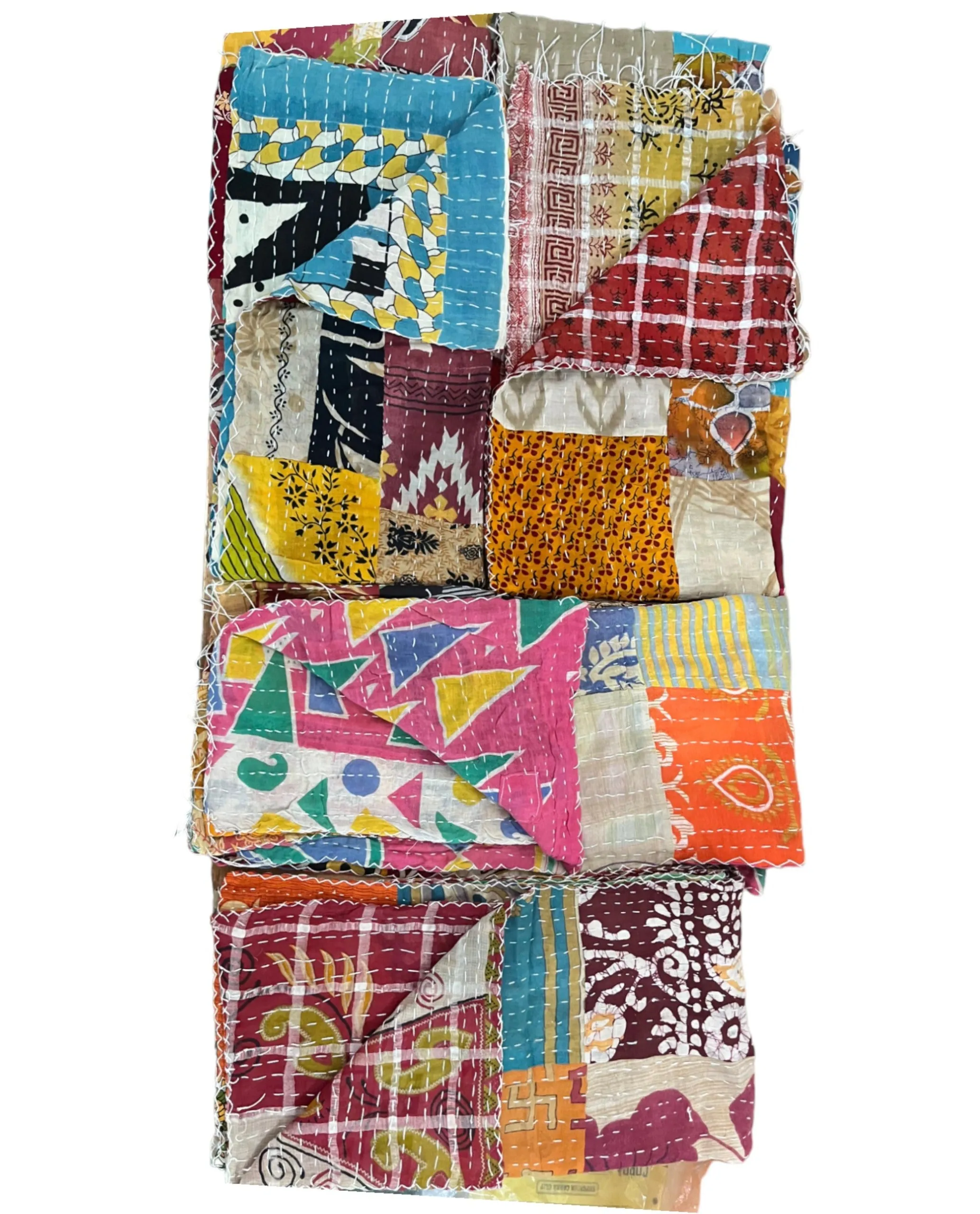 Kantha 100%cotton vintage scarf wrap sari scarf reversible stole Women Fashion Accessories