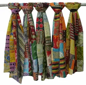 Kantha 100%cotton vintage scarf wrap sari scarf reversible stole Women Fashion Accessories
