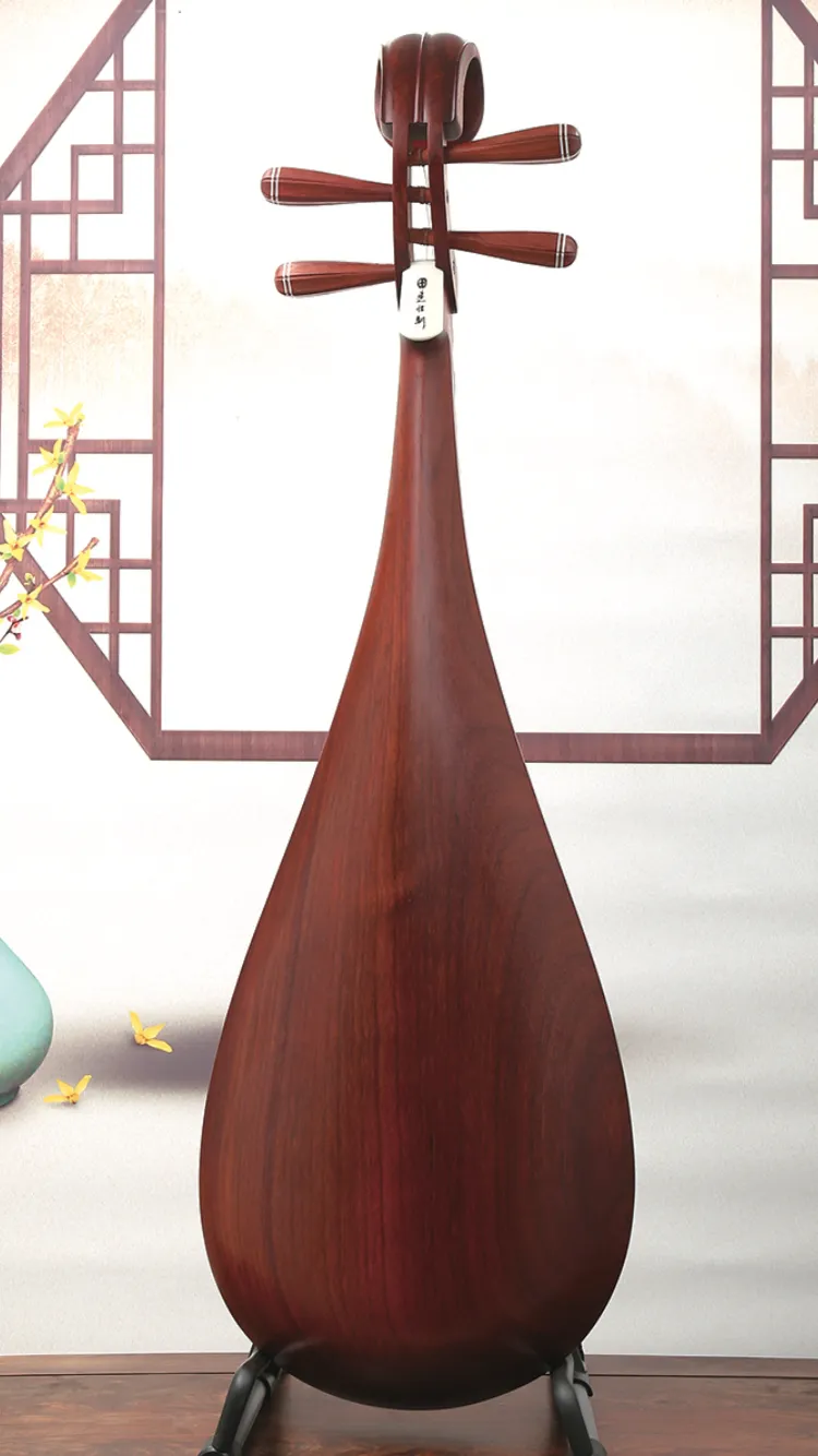 LANDTOM Top-grade Rosewood/African Redwood Chinese Lute Traditional National Stringed Instrument PiPa made by famous pipa masters Tianjianzhuang