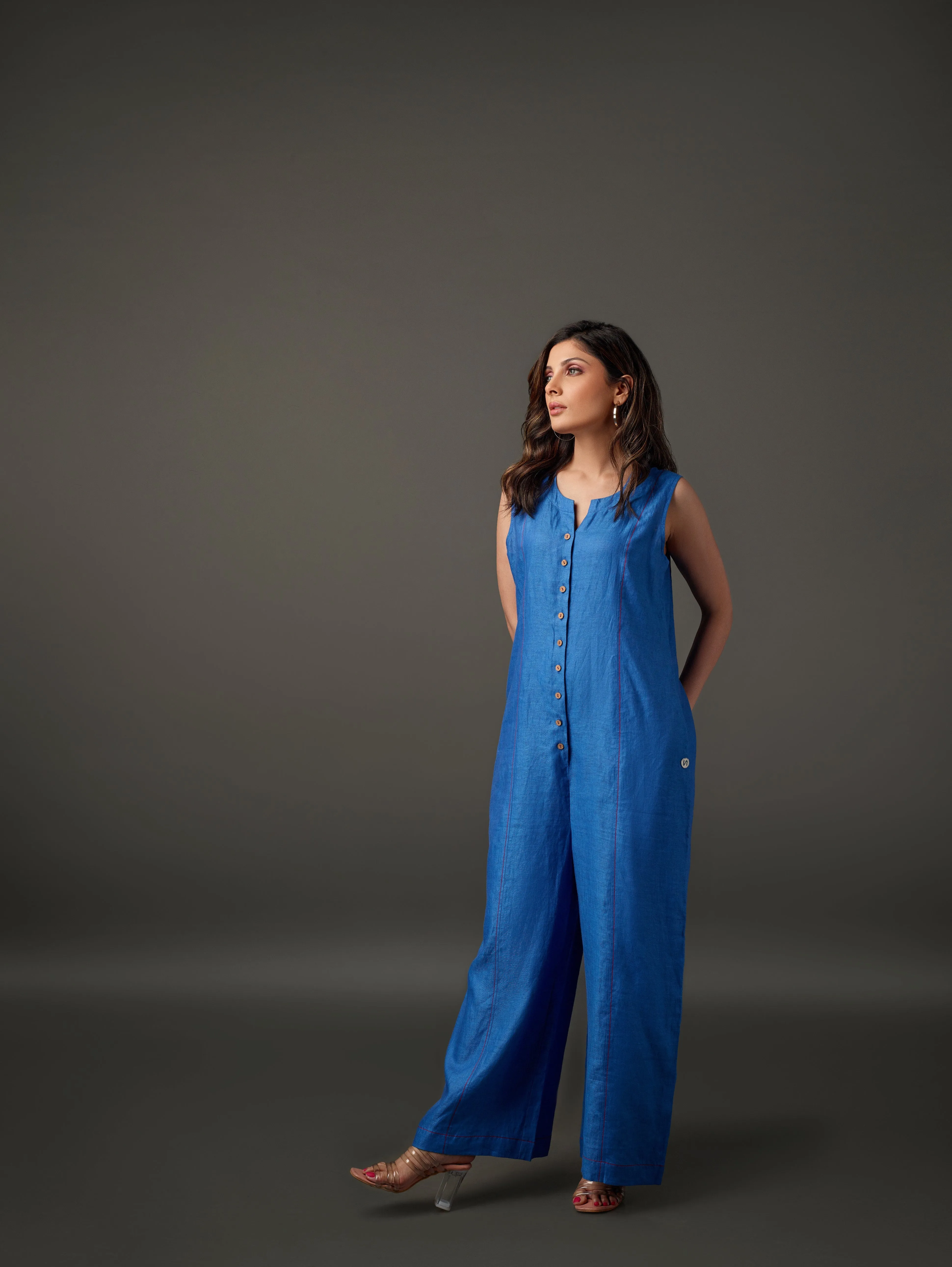 Linen Sleeveless Jumpsuit