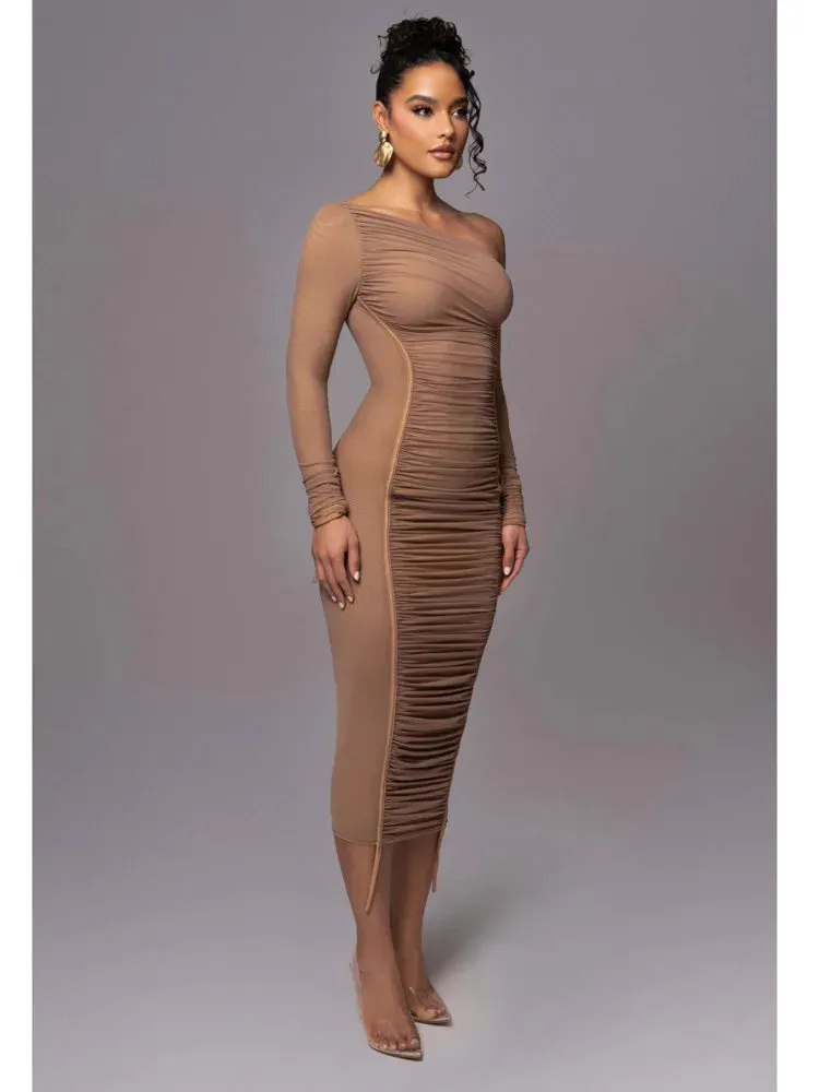 LVSANW Articat Elegant Long Sleeved Mesh Patchwork Dress For Women Elastic Tight Double Layered Vestidos Sheath Party Evening Dress2024