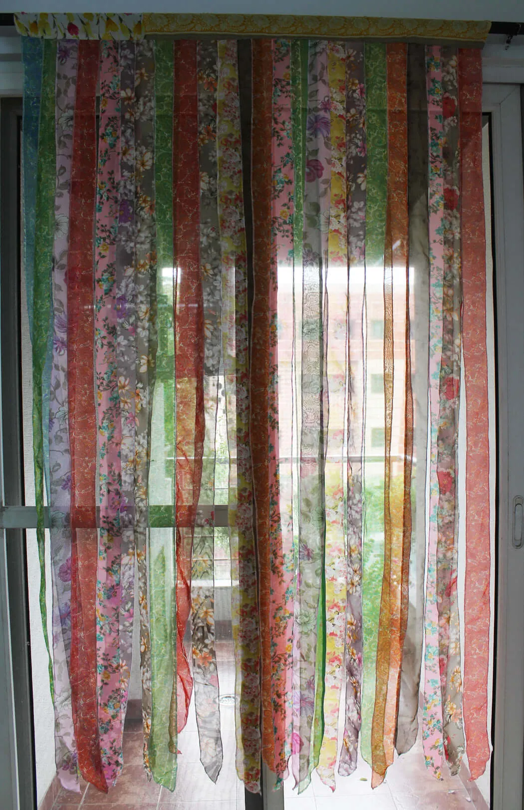 Mango Gifts New Indain Silk Sari Fabric Strip Doorway Curtain Bohemian Theme Hippy Hippie Gypsy Bohemian Decor
