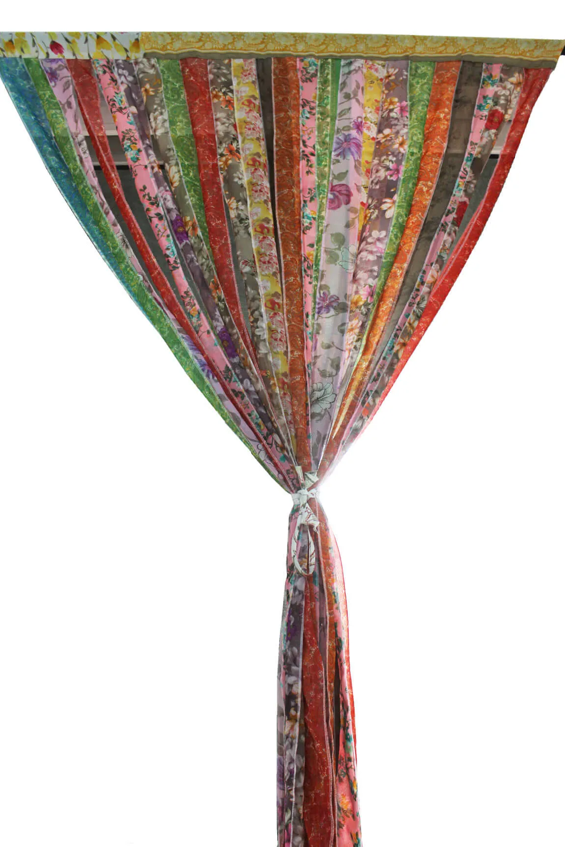 Mango Gifts New Indain Silk Sari Fabric Strip Doorway Curtain Bohemian Theme Hippy Hippie Gypsy Bohemian Decor