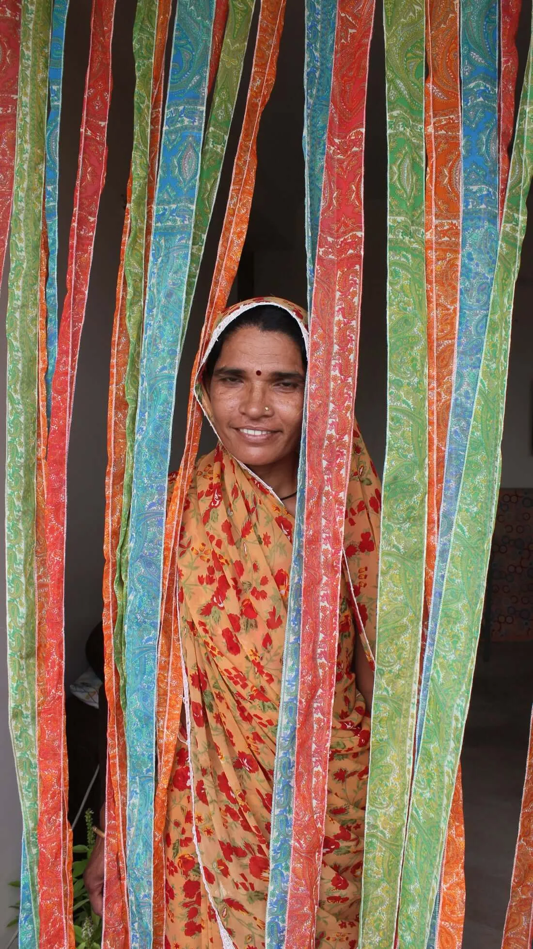 Mango Gifts New Indain Silk Sari Fabric Strip Doorway Curtain Bohemian Theme Hippy Hippie Gypsy Bohemian Decor
