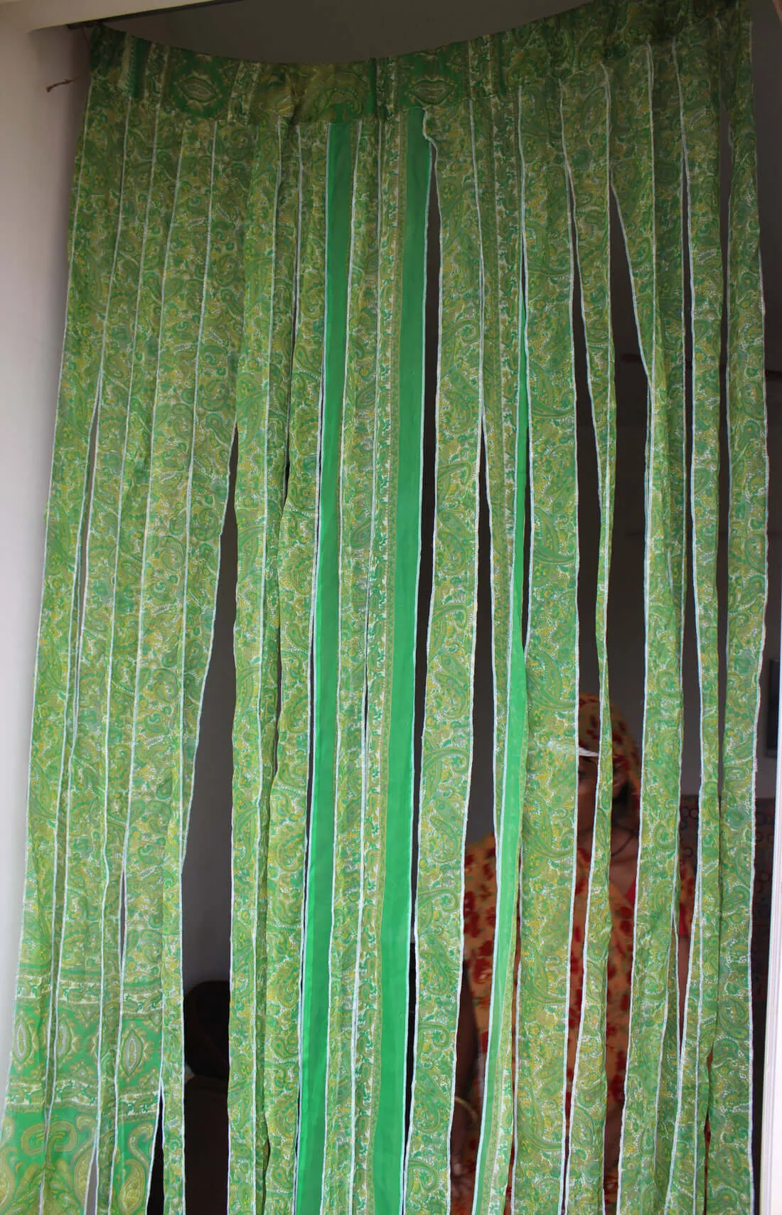 Mango Gifts New Indain Silk Sari Fabric Strip Doorway Curtain Bohemian Theme Hippy Hippie Gypsy Bohemian Decor