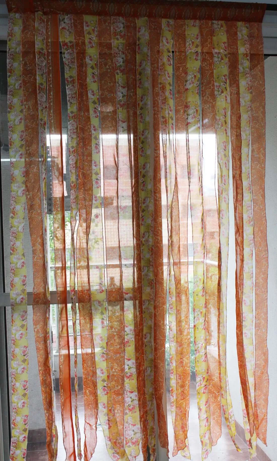 Mango Gifts New Indain Silk Sari Fabric Strip Doorway Curtain Bohemian Theme Hippy Hippie Gypsy Bohemian Decor