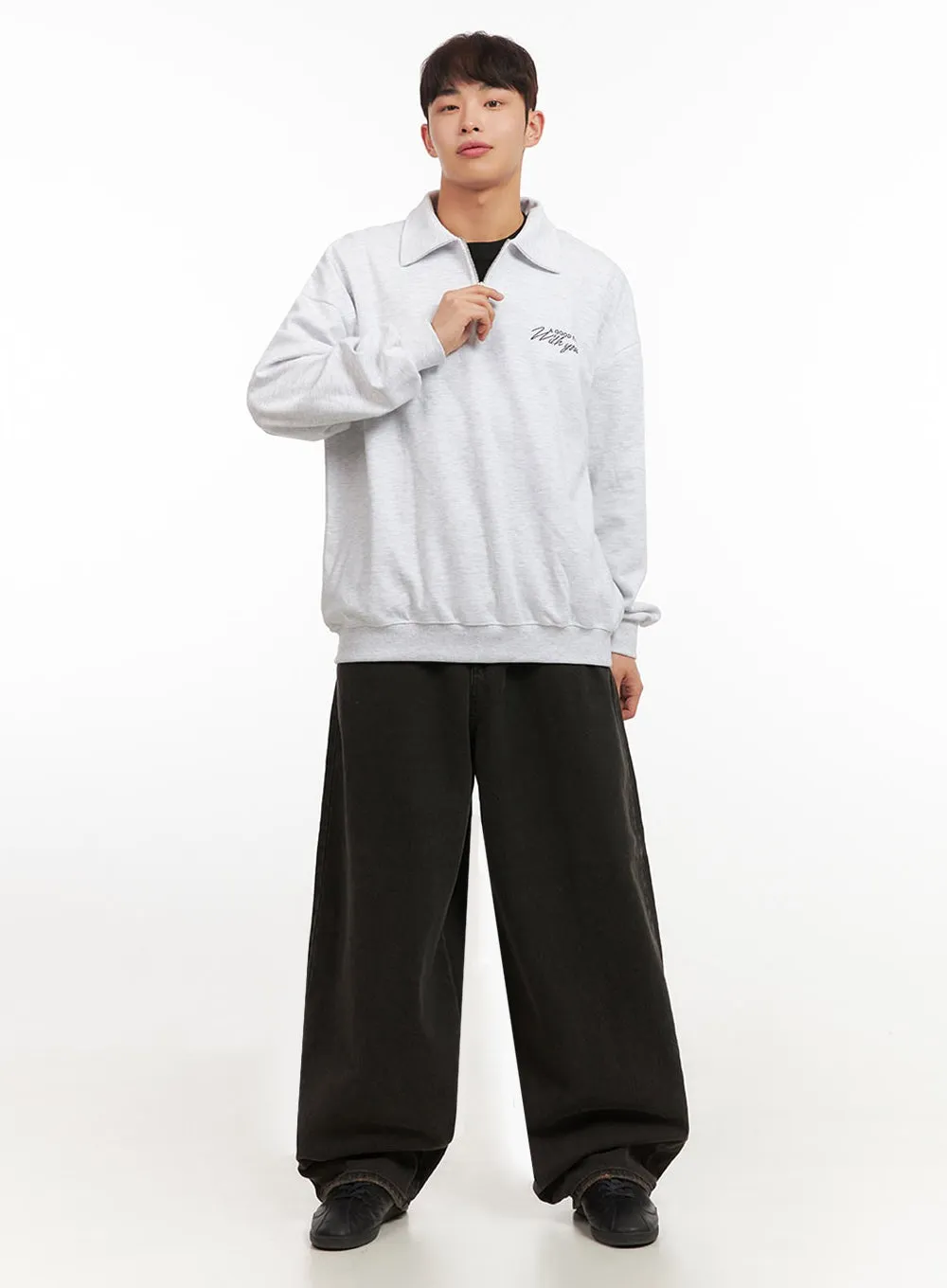 Men's Oversized Baggy Jeans (Black) IF521