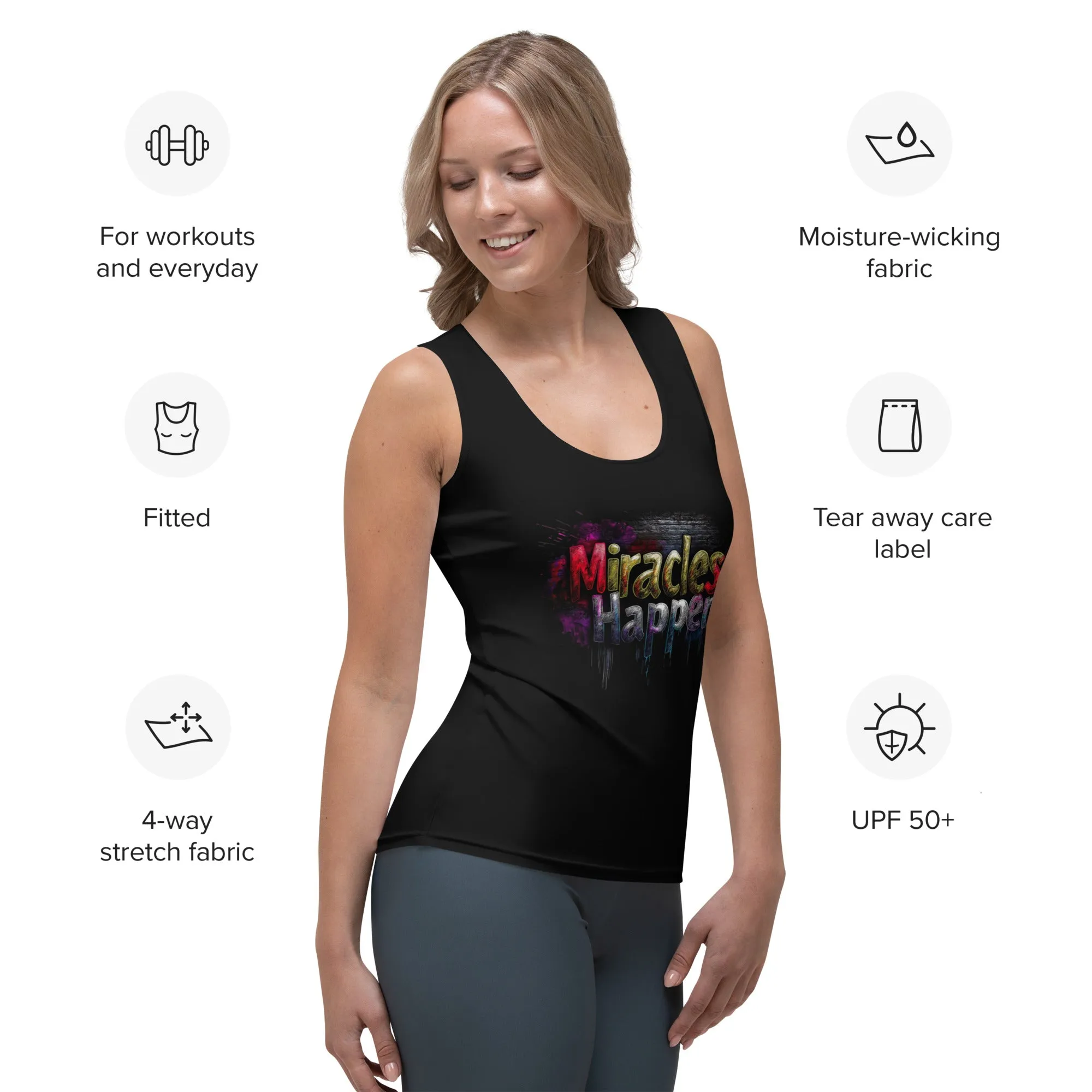 Miracles Happen: Vibrant Journeys Sublimation Cut & Sew Tank Top