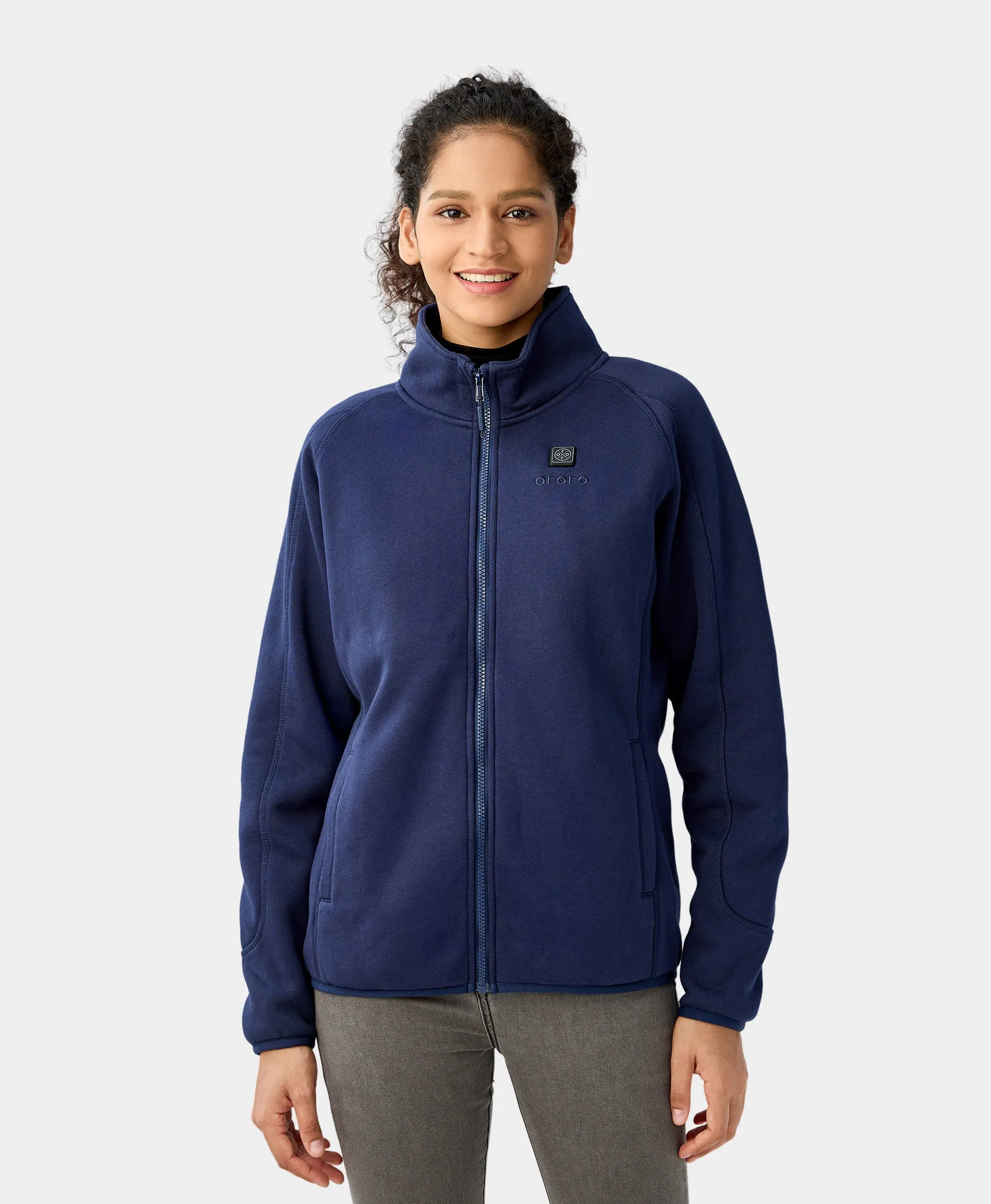 (Open-Box) Women's Heated Fleece Jacket - Blue  (Battery Set Not Included)
