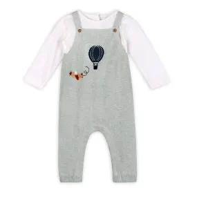Organic Cotton Hot Air Balloon Sweater Knit Baby Overall Set
