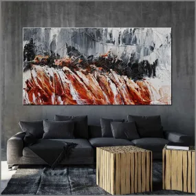 Oxide Rush 190cm x 100cm Grey Brown Textured Abstract Painting (SOLD)