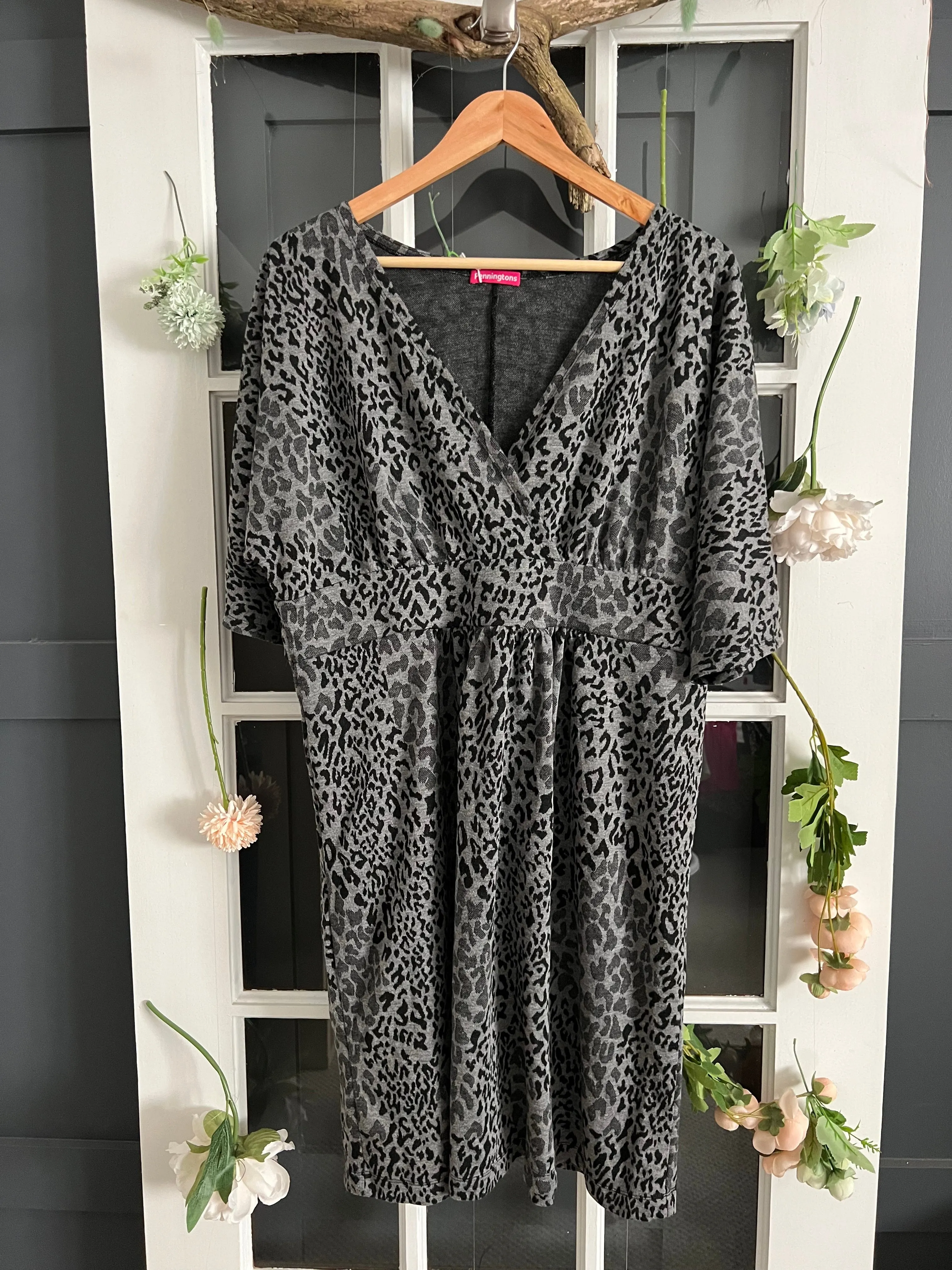 Penningtons Babydoll Animal Print Dress 0X