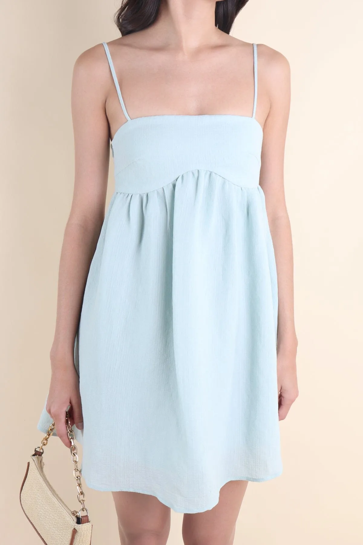 PICCO BABYDOLL TRAPEZE DRESS IN MINT SAGE