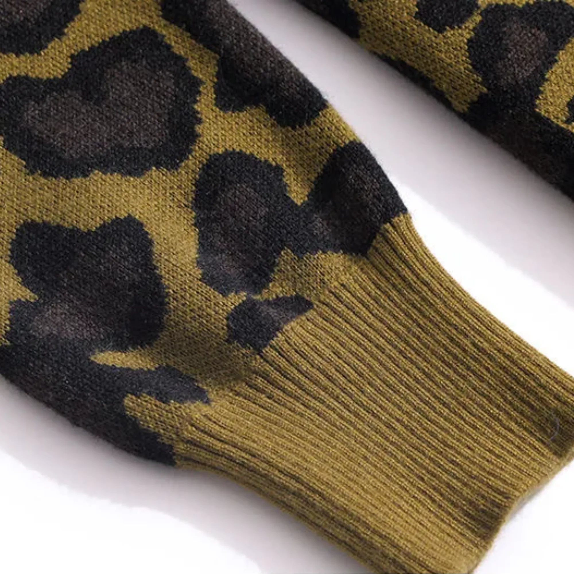 Pre Order:  Leopard Knitted Turtleneck Loose Dress