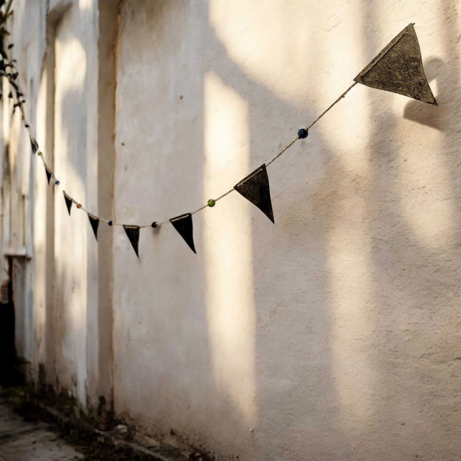 Recycled Iron Metal Triangle Bunting Garland Party Decoration , Garden , Indoor , Outdoor Bohemian Theme Décor