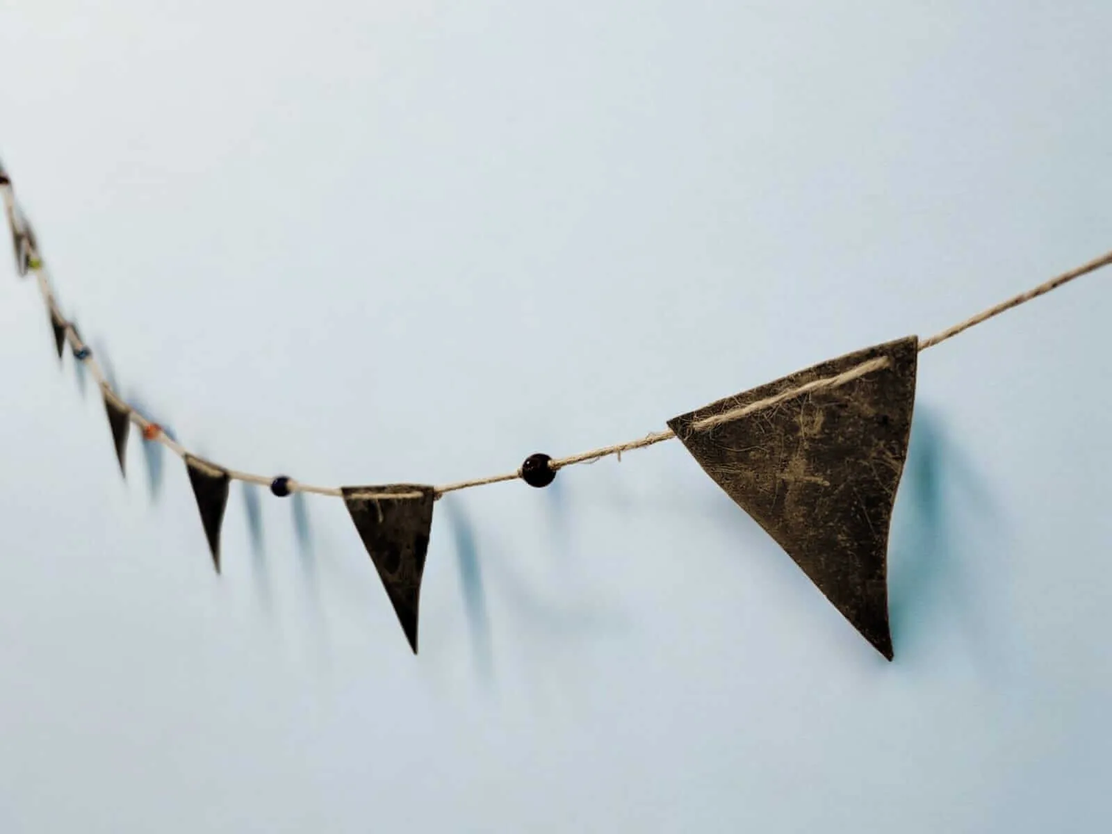 Recycled Iron Metal Triangle Bunting Garland Party Decoration , Garden , Indoor , Outdoor Bohemian Theme Décor