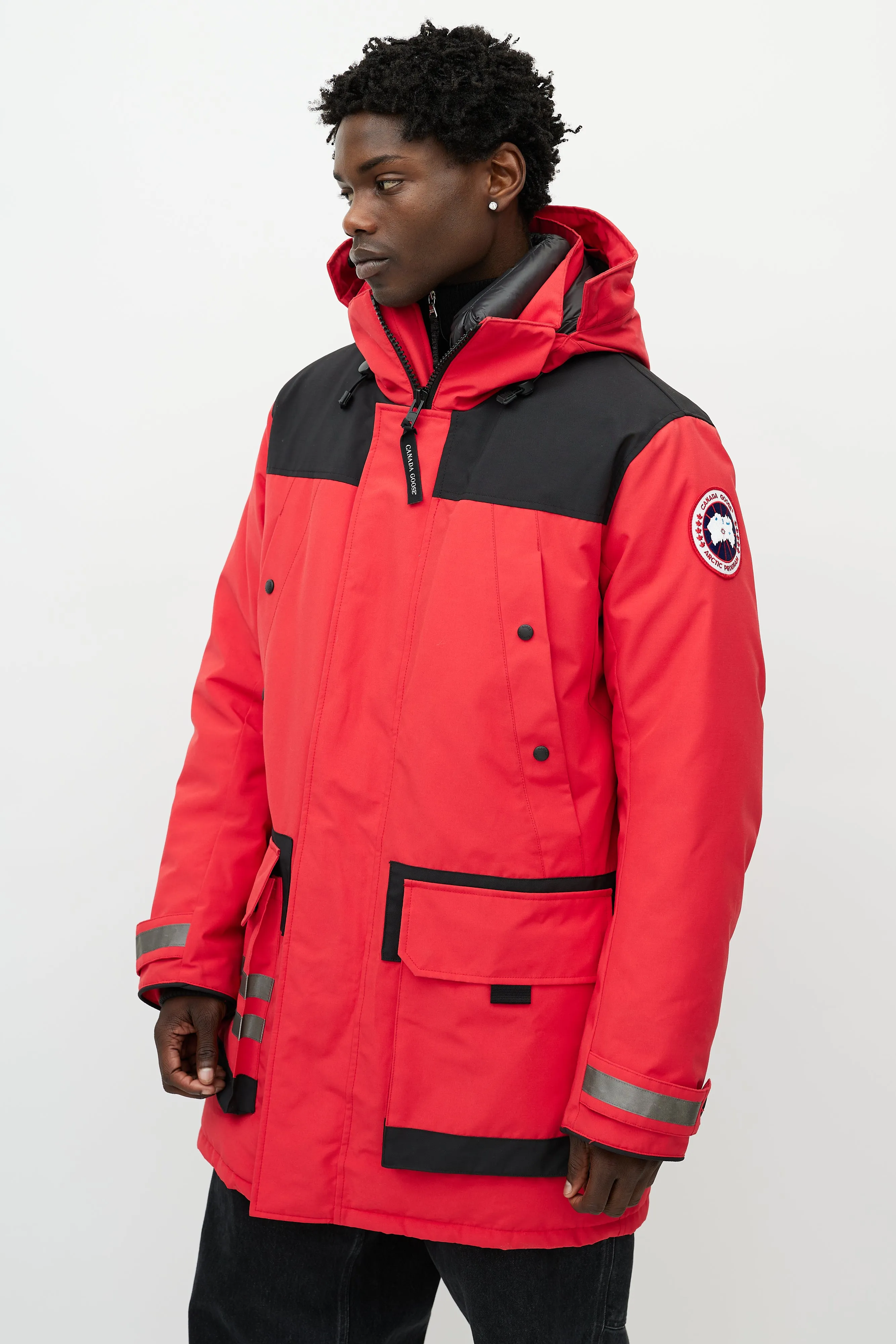 Red & Black Erickson Down Reflective Parka