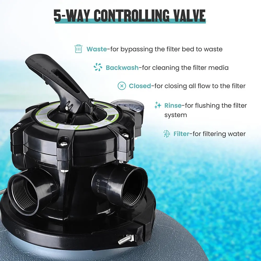 Sand Filter w/ Valve for Pool & Spa In / Above Ground