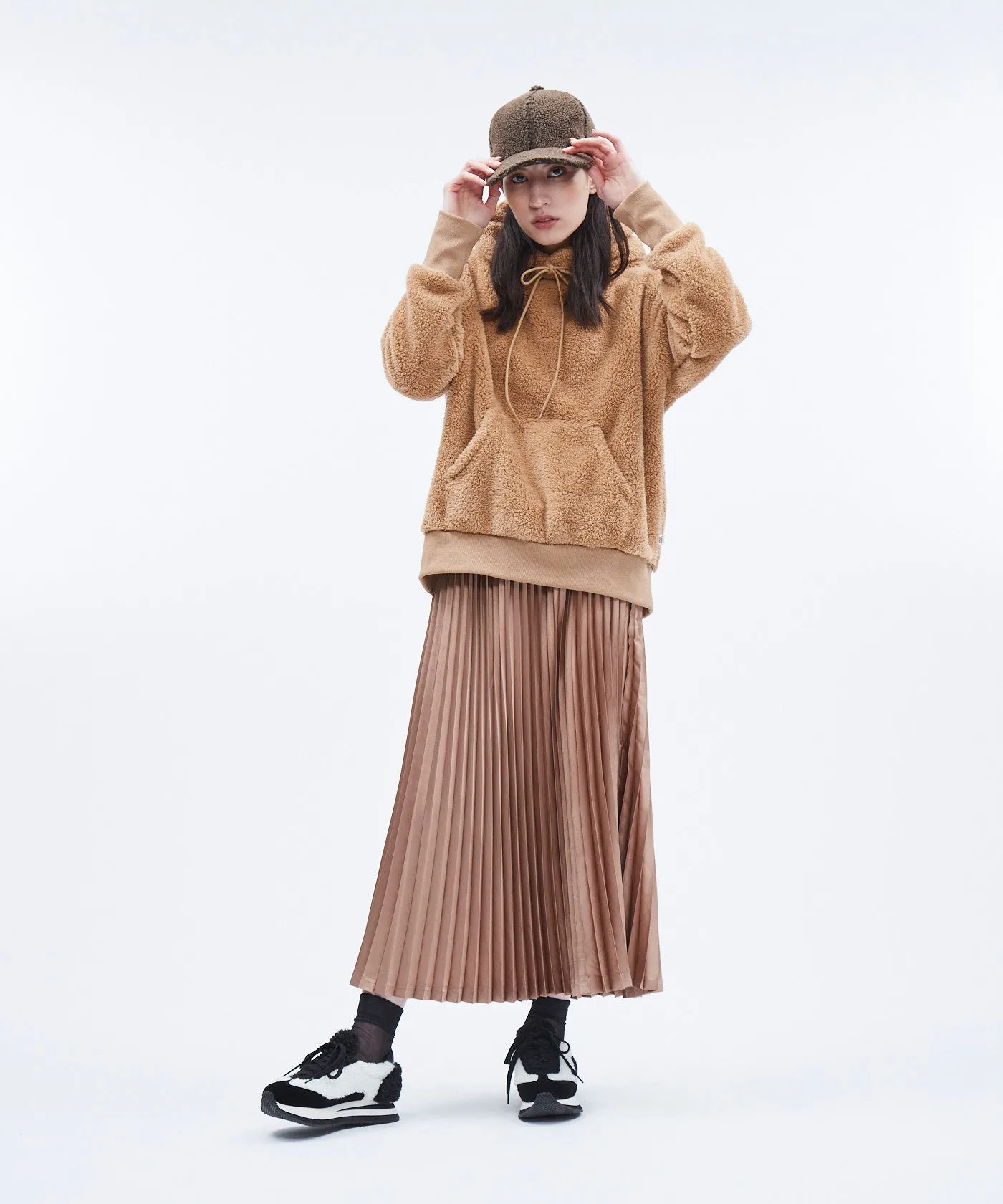 Satin Pleated Skirt
