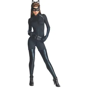 Sexy Black Adult Catwoman Jumpsuit Costume