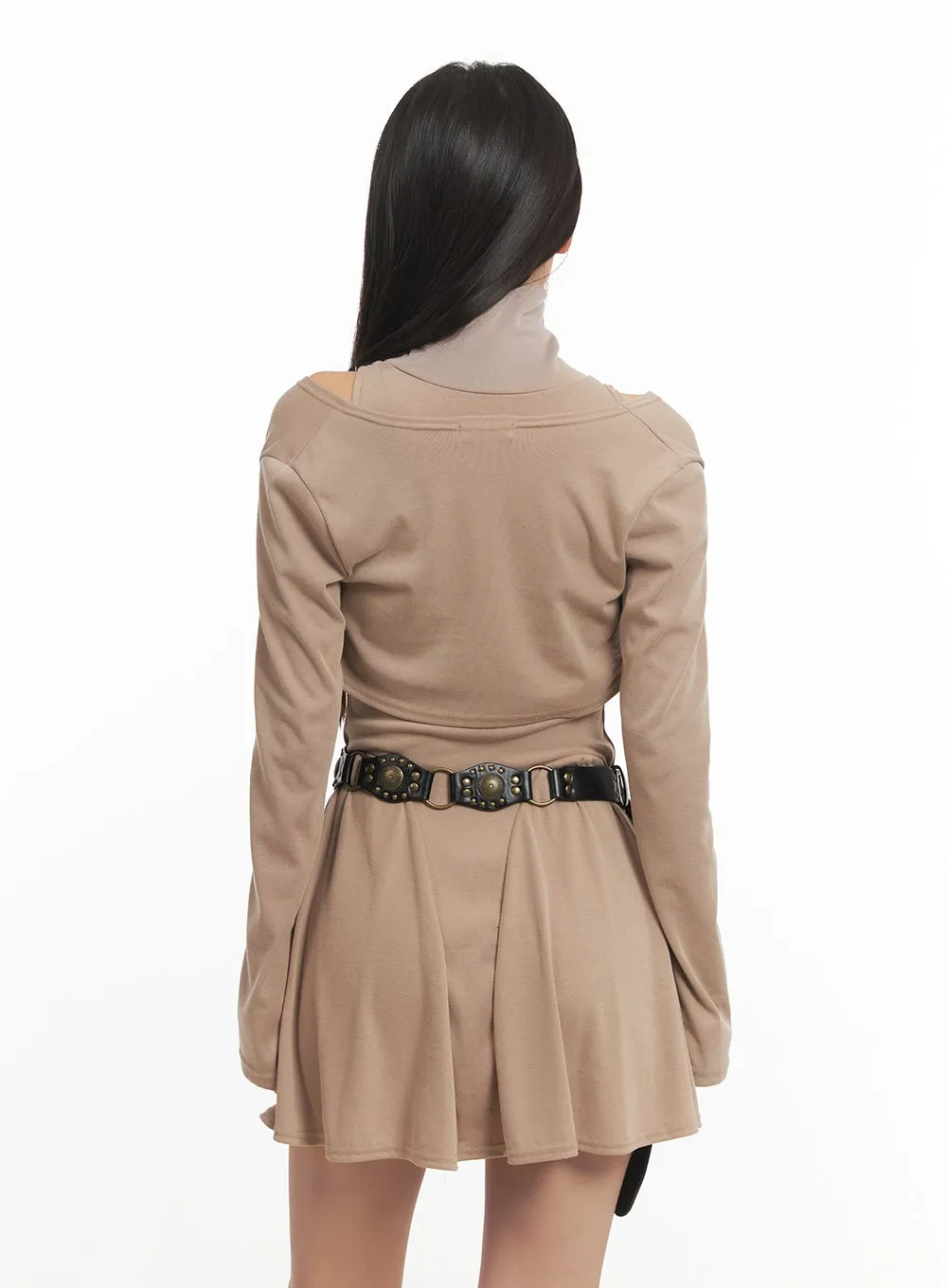 Sleeveless Turtleneck Dress & Bolero Set CF520