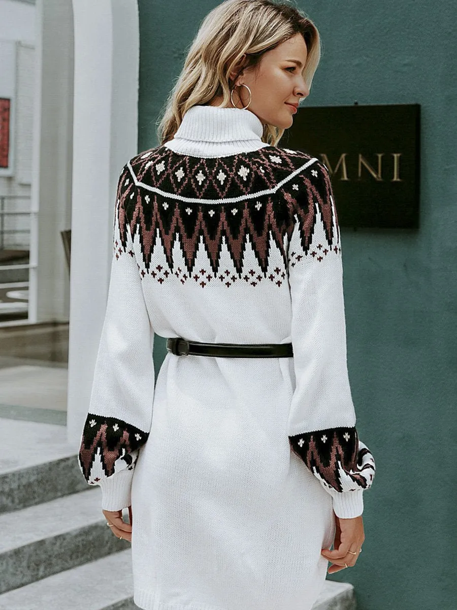 Tribal Queen Pullover Sweater - White
