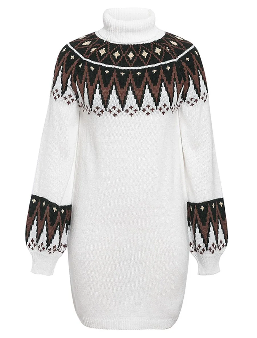 Tribal Queen Pullover Sweater - White