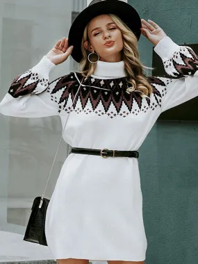 Tribal Queen Pullover Sweater - White