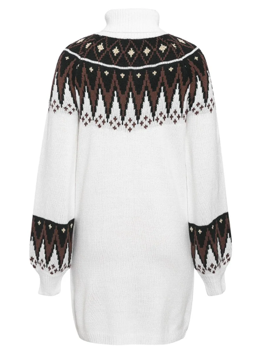 Tribal Queen Pullover Sweater - White