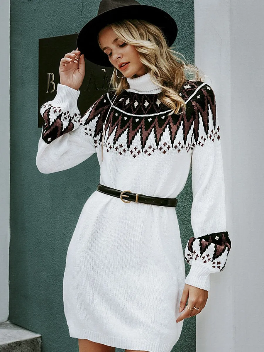 Tribal Queen Pullover Sweater - White