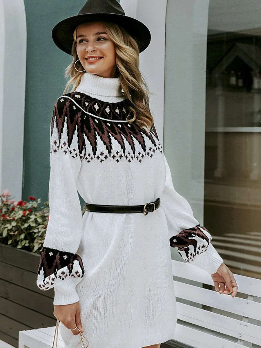 Tribal Queen Pullover Sweater - White
