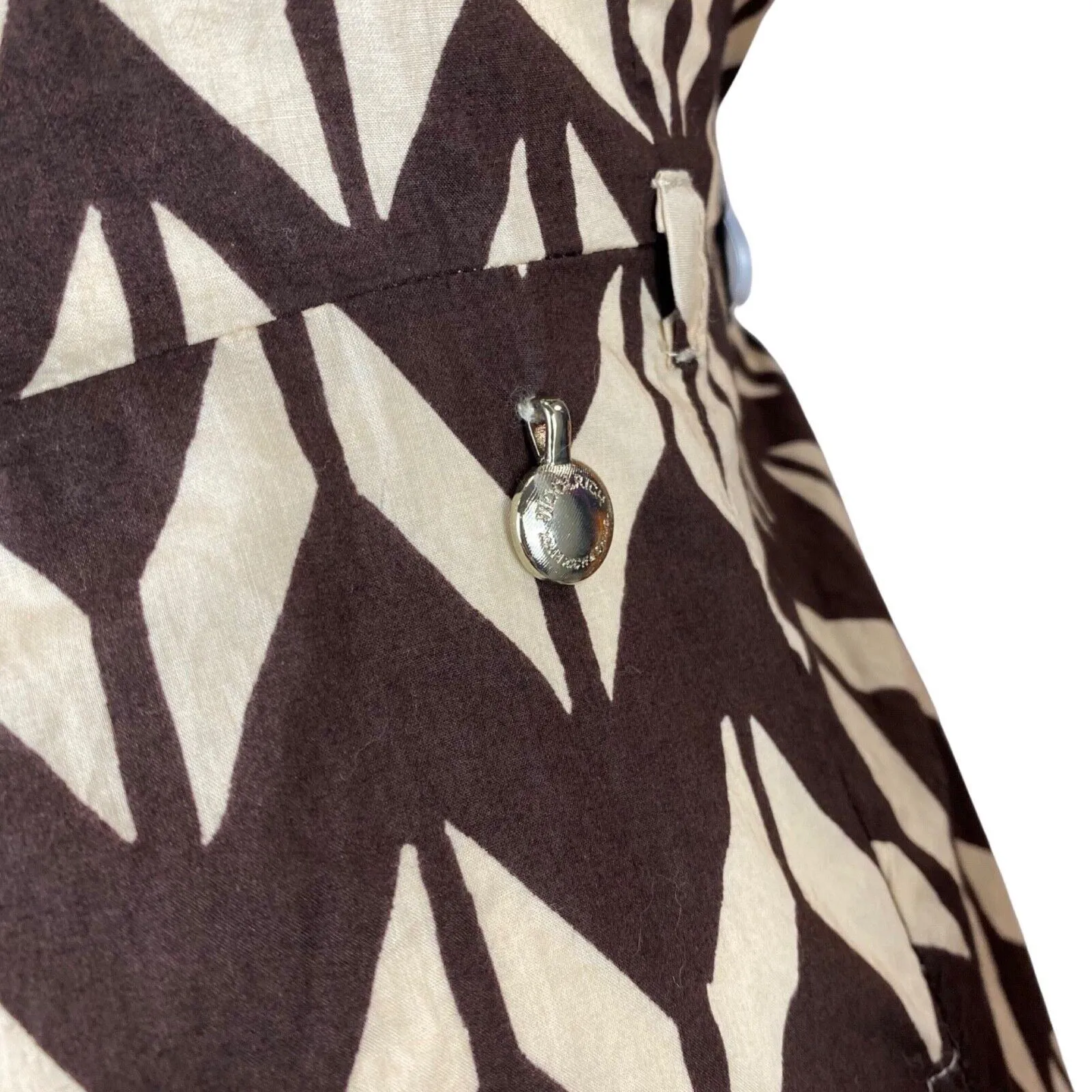 Vintage 00s Brown Cream Woolrich Geometric Patterned Smock Dress 12 14 M
