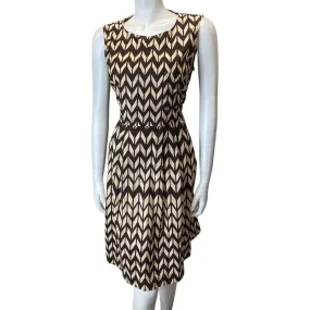 Vintage 00s Brown Cream Woolrich Geometric Patterned Smock Dress 12 14 M
